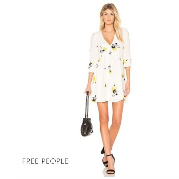 FREE PEOPLE Time On My Side Mini Dress In White Size Small - Picture 1 of 10